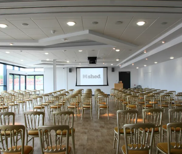 m shed large meeting room with single chairs